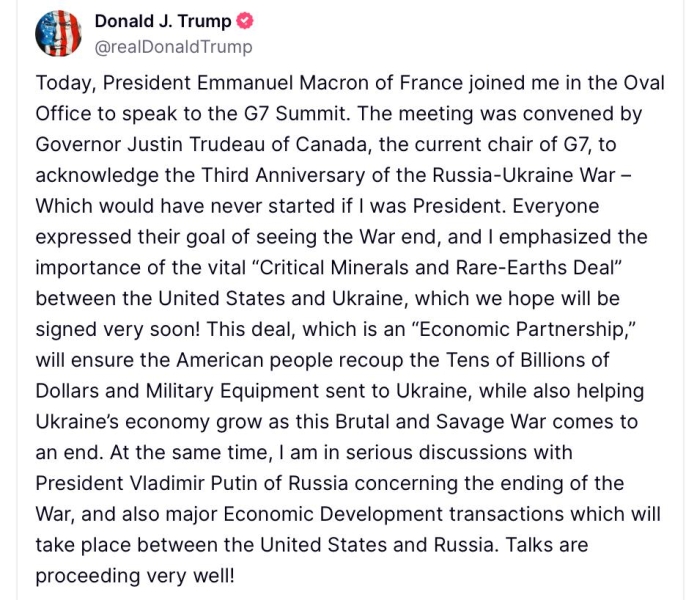 Угода про корисні копалини - Трамп сподівається на підписання угоди незабаром 2