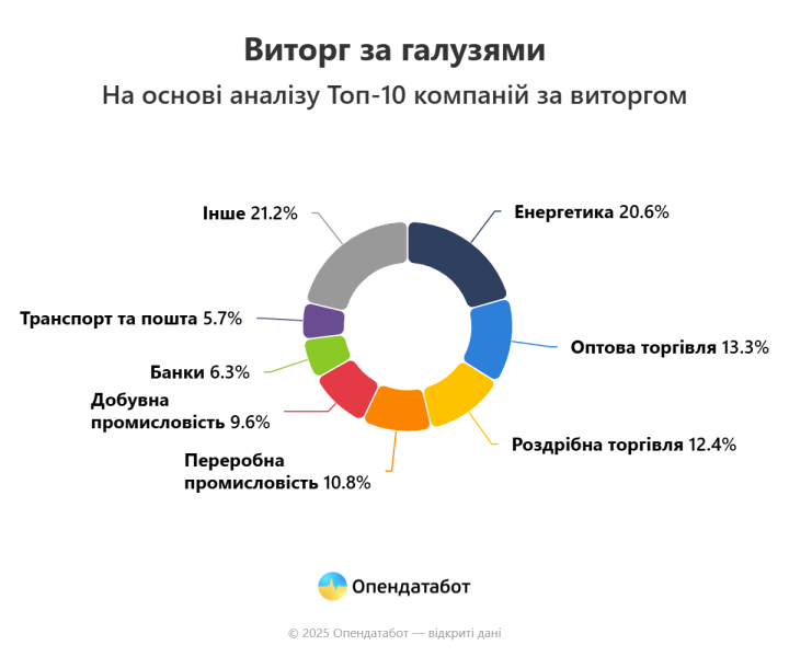 Енергетичні компанії найбільше заробили у 2024 році: 21% від загального доходу 2