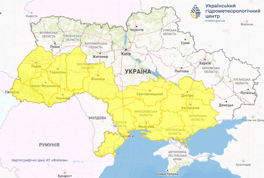 Пилова буря накрила частину України 29 березня 2