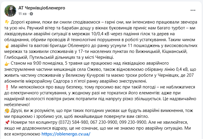 Негода у Чернівецькій області залишила без світла села і міста - наслідки грози і вітру, погода сьогодні 2