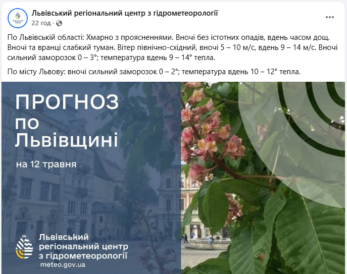 Погода у Львові у травні встановила мінімальні температурні рекорди - прогноз сьогодні 4