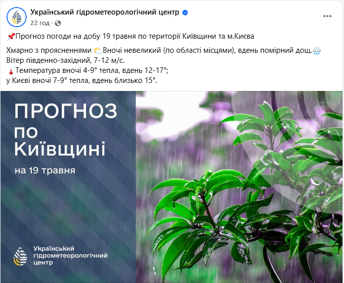 Погода в Києві та Київській області сьогодні 19 травня несе дощ і грозу до кінця дня - прогноз 3