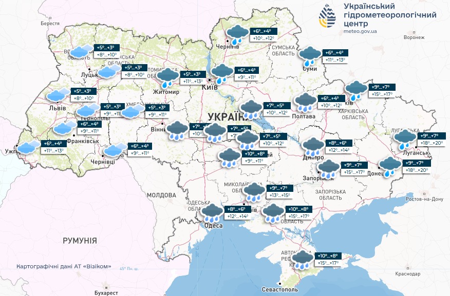 Погода в Україні - прогноз Укргідрометцентру на 9 травня 2025 2