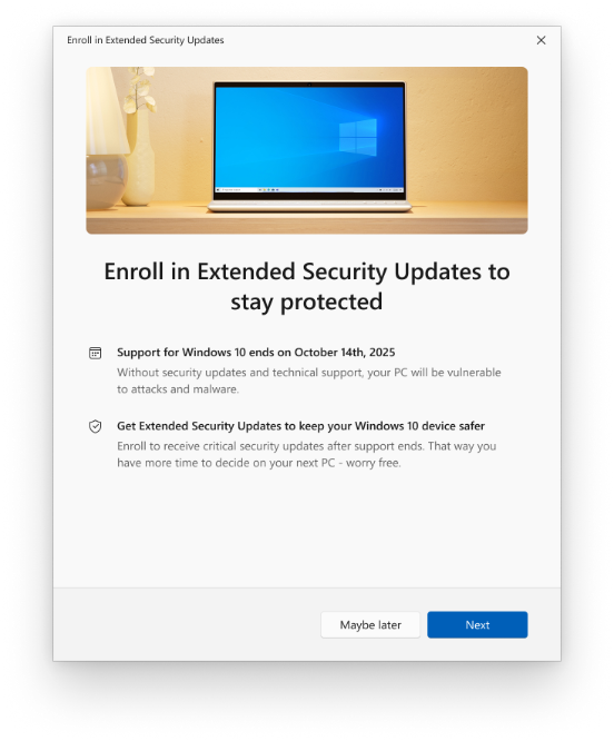 Оновлення безпеки Windows 10 продовжили на рік з умовами 2
