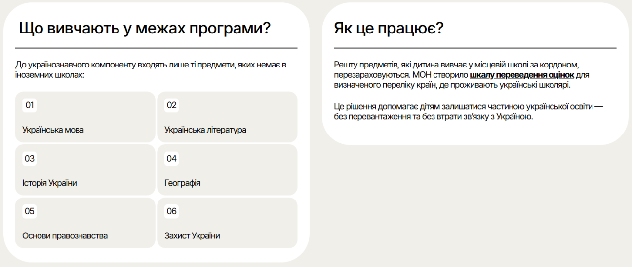 Освіта в Україні та за кордоном для біженців - дистанційне навчання, Українознавчий компонент 3