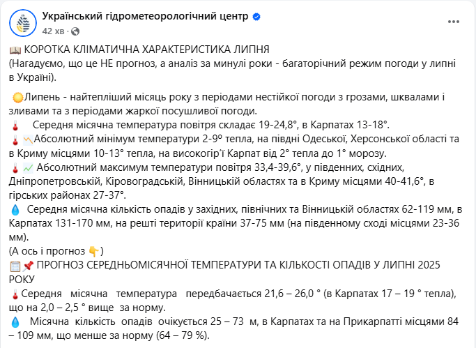 Погода в липні в Україні зазвичай найтепліша в році - прогноз синоптиків на другий місяць літа 2025 2