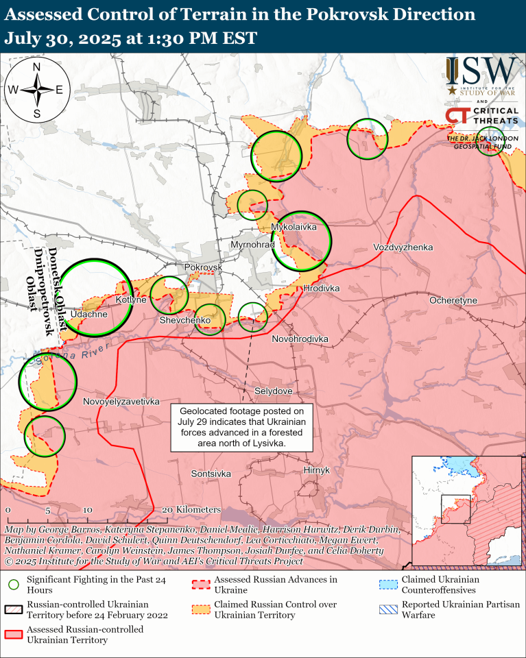 Бої за Покровськ 31 липня - в ISW розповіли, де просунулися ЗСУ, карта 2