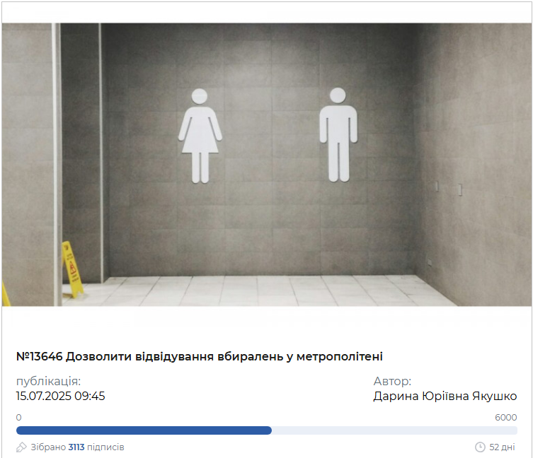 Відкрити туалети в метро в Києві для пасажирів підземки просять в електронній петиції до КМДА 2