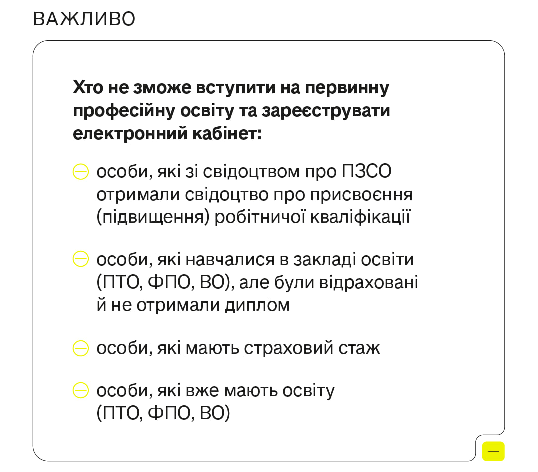 Вступ 2025 до профтеху або ПТУ онлайн через електронний кабінет - як подати заяву, інструкція 9