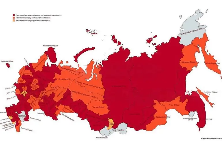 Збої інтернету в Росії – 8 липня інтернет зник у більшості регіонів 1
