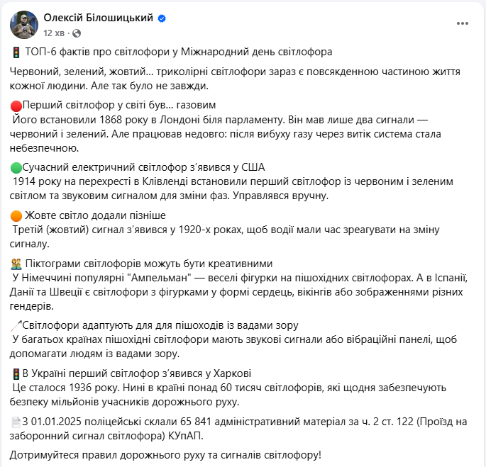 Міжнародний день світлофора 2025 відзначають 5 липня - свято сьогодні, історія, цікаві факти 2