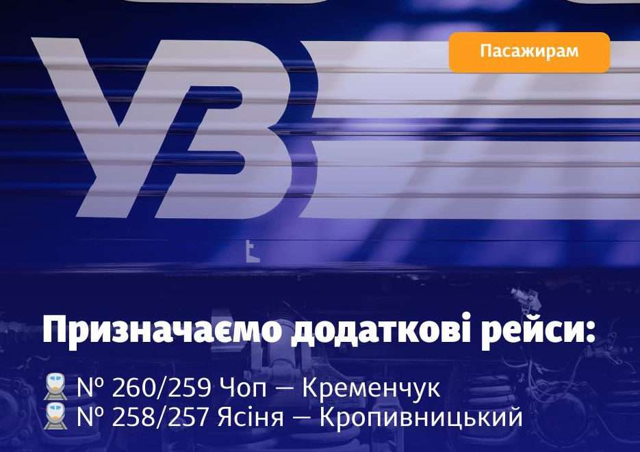 Поїзд Чоп Кременчук і Ясіня Кропивницький запускає УЗ на вересень - розклад руху, квитки 3