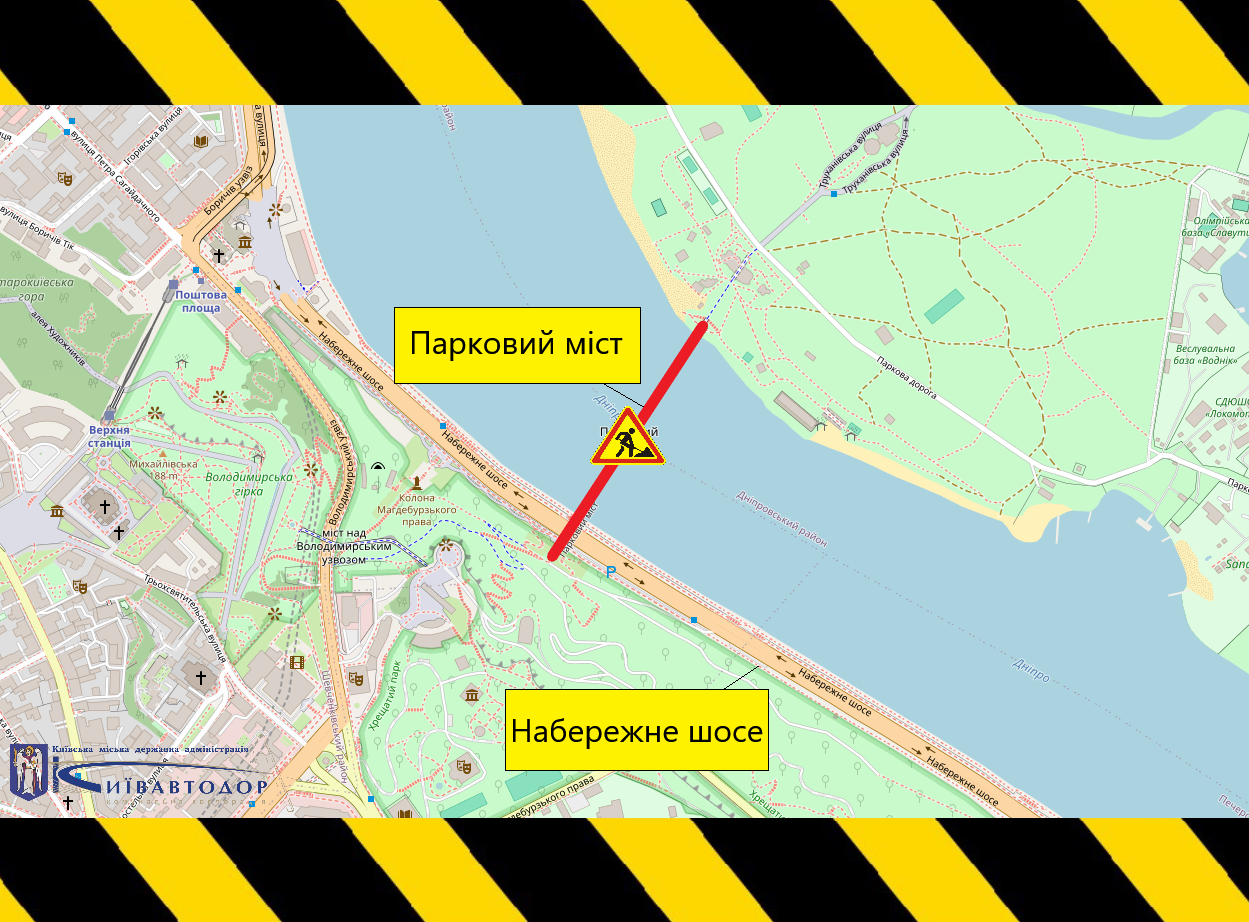 У Києві 21 серпня перекриють вулицю Михайла Бойчука, проспект Алішера Навої та обмежать рух пішоходів парковим мостом через ремонт доріг 4