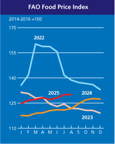 Ціни на продукти у світі зросли в серпні 2025 року на 7% 2