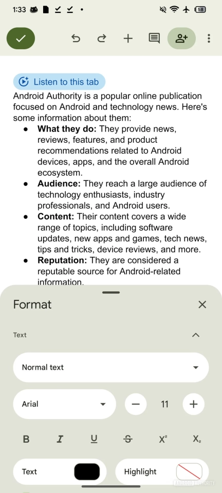 Google Docs тестує нові фільтри та налаштування 5