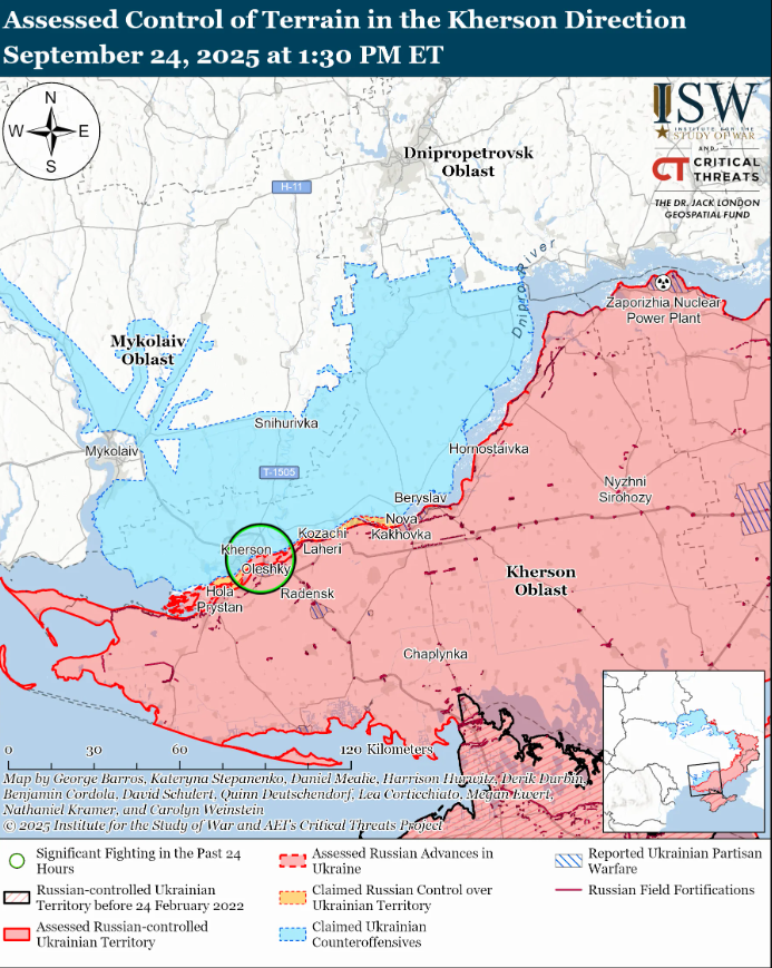 Карти ISW 25 вересня - армія РФ штурмує по багатьох напрямках фронту 14