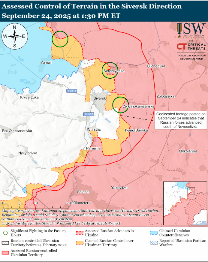Карти ISW 25 вересня - армія РФ штурмує по багатьох напрямках фронту 11