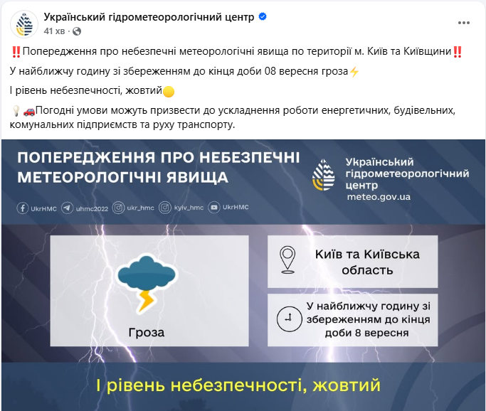 Погода в Києві і області сьогодні несе небезпечні метеорологічні явища - коли гроза, 8 вересня 6