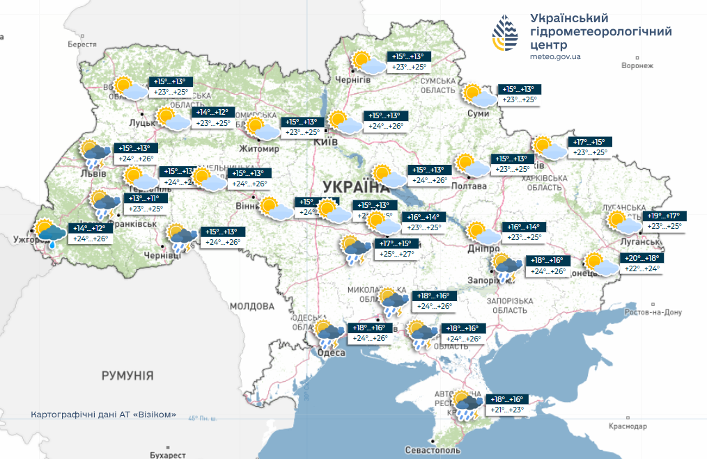 Погода в Україні на тиждень - де очікуються дощі 8-12 вересня, карта 10