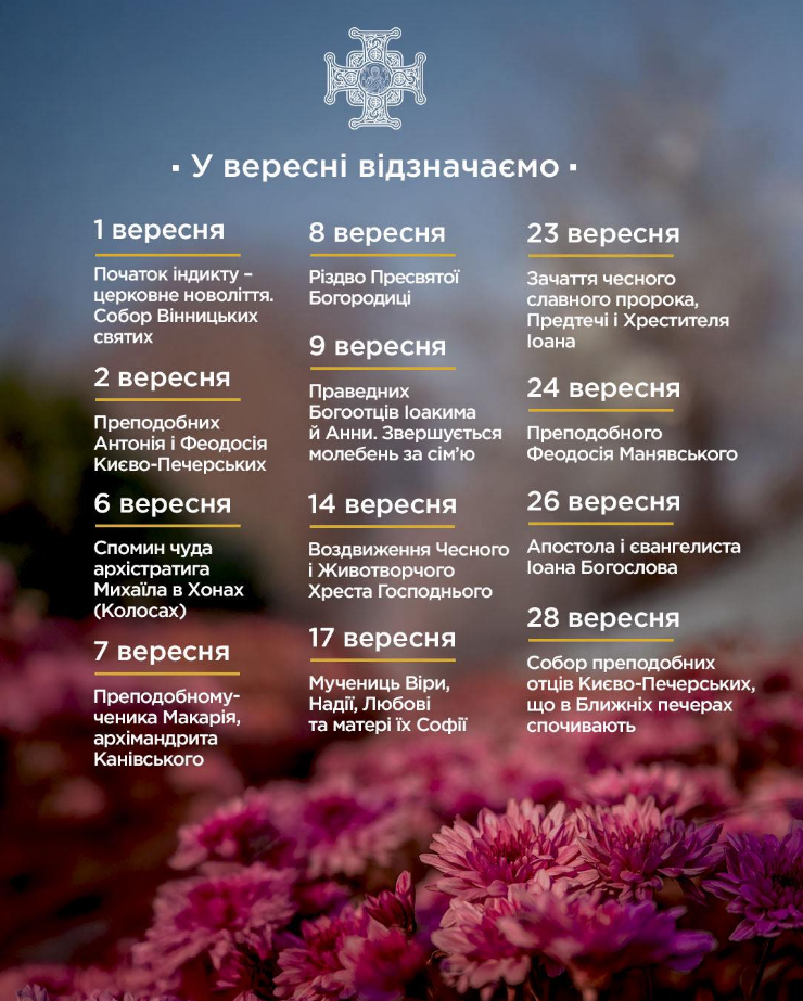 З 1 вересня починається літургійний рік ПЦУ - церковні свята місяця по новому календарю 2025 7