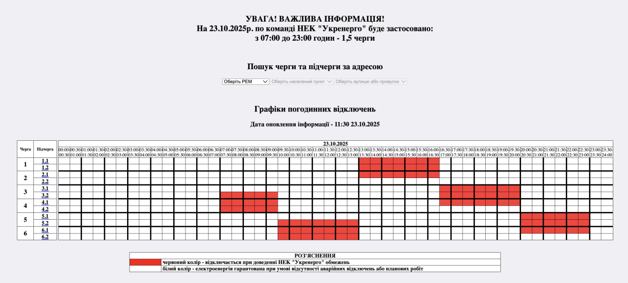 Графіки відключення світла 23 жовтня в Україні діють в Києві та 11 областях - де дивитися 8