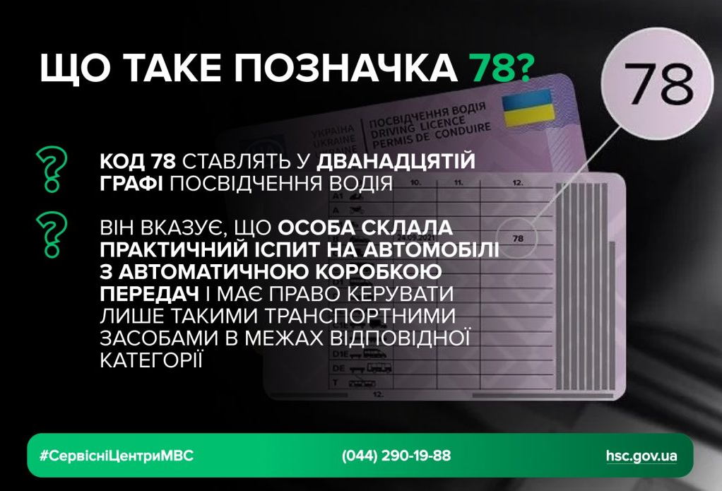 Код 78 в правах водія дозволяє керувати машиною на автоматі - як водити механіку, штраф 7