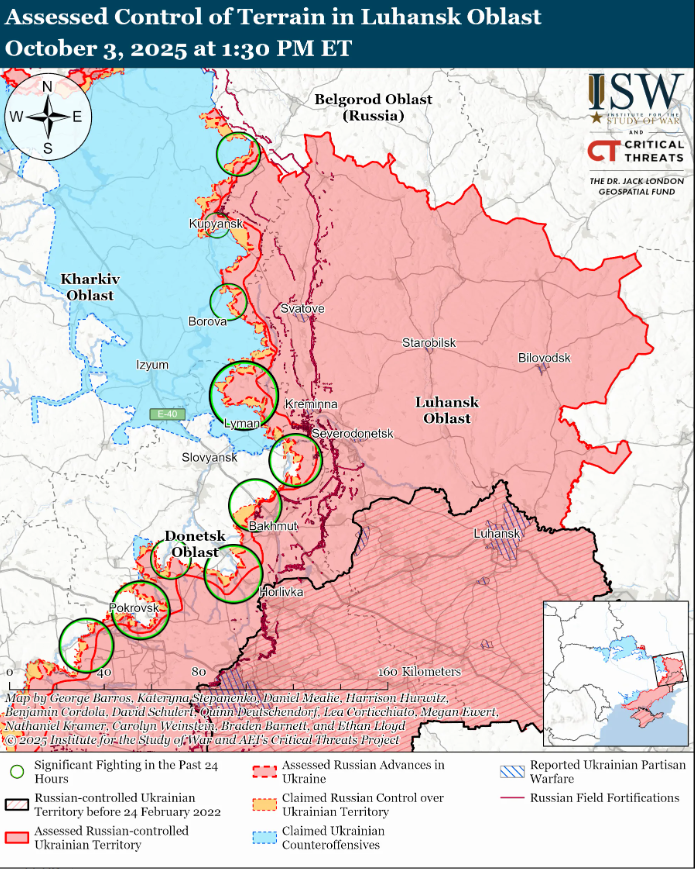 Ситуація на різних напрямках фронту 3 жовтня - оцінка ISW 10