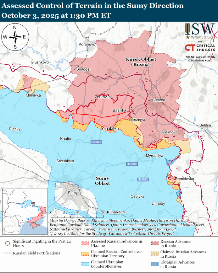Ситуація на різних напрямках фронту 3 жовтня - оцінка ISW 8