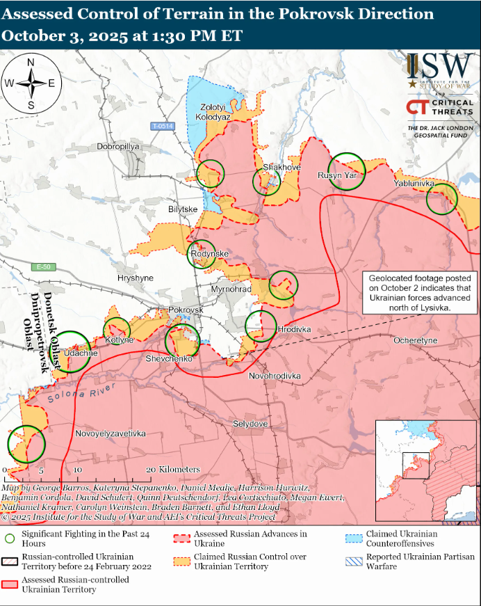 Ситуація на різних напрямках фронту 3 жовтня - оцінка ISW 11
