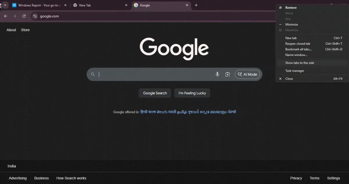 Chrome тестує вертикальні вкладки Chrome тестує вертикальні вкладки 2
