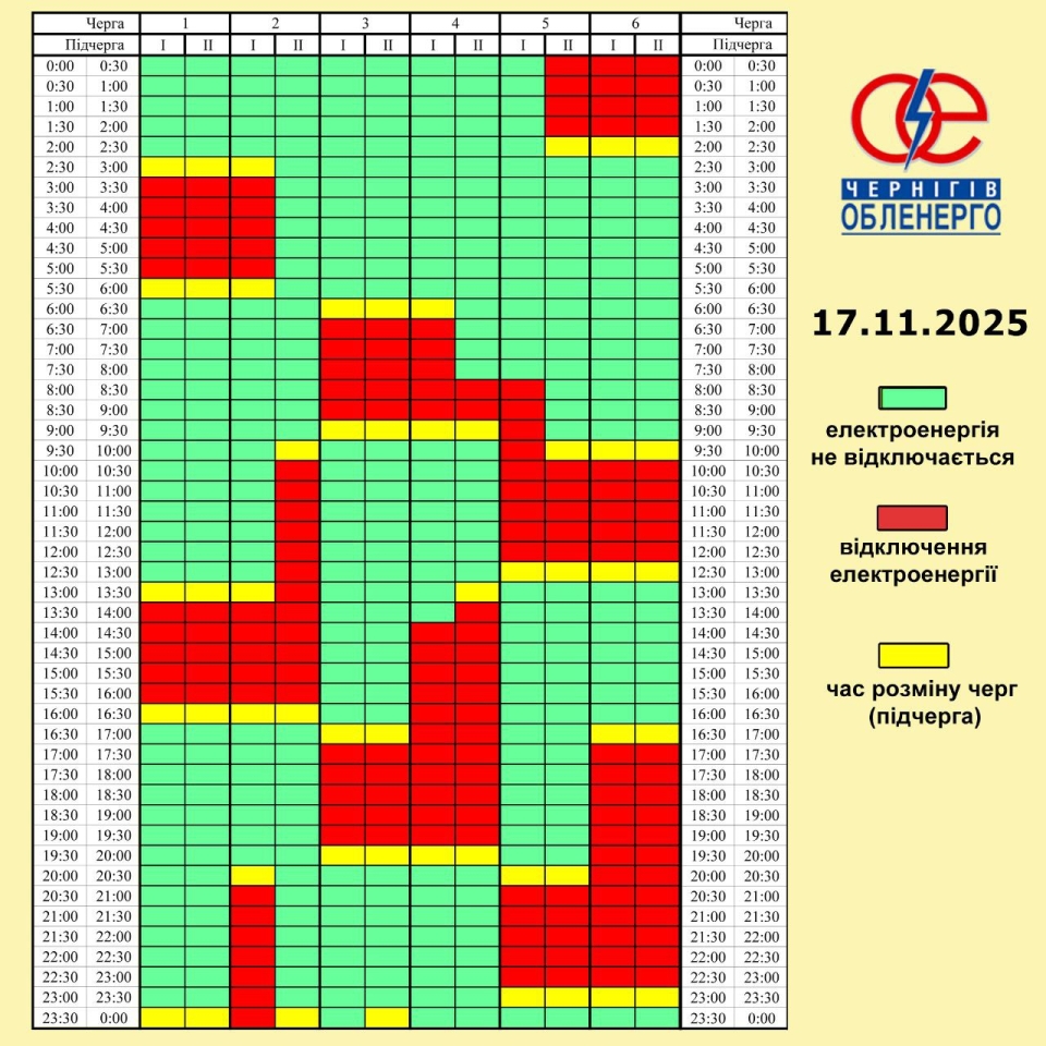 Графіки відключення світла 17 листопада - як будуть діяти в Україні Графіки відключення світла 17 листопада - як будуть діяти в Україні 4