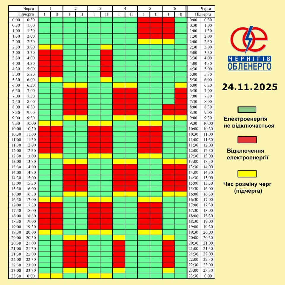 Відключення світла 24 листопада - графіки відключень, список Відключення світла 24 листопада - графіки відключень, список 2