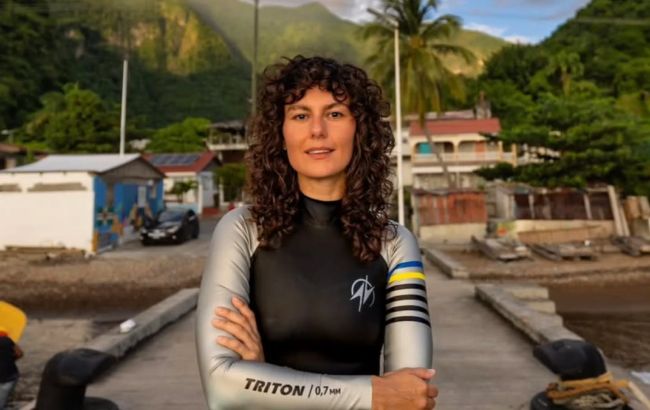 Катерина Садурська встановила дев'ятий рекорд у фридайвінгу, відео 1