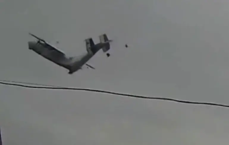 Опубліковані кадри падіння російського військового Ан-22 в Іванівській області 1