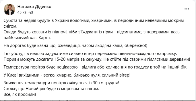 Погода в Україні і Києві в останні вихідні грудня - коли сніг і мороз, прогноз на Новий рік 5