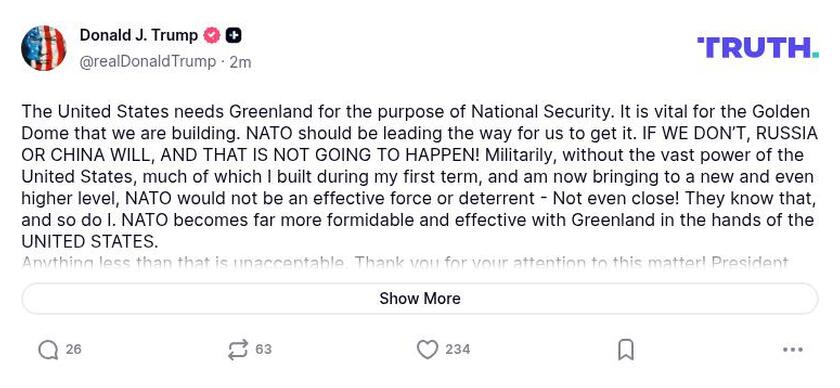 Трамп вимагає Гренландію для Золотого купола, інакше її заберуть Росія чи Китай 2