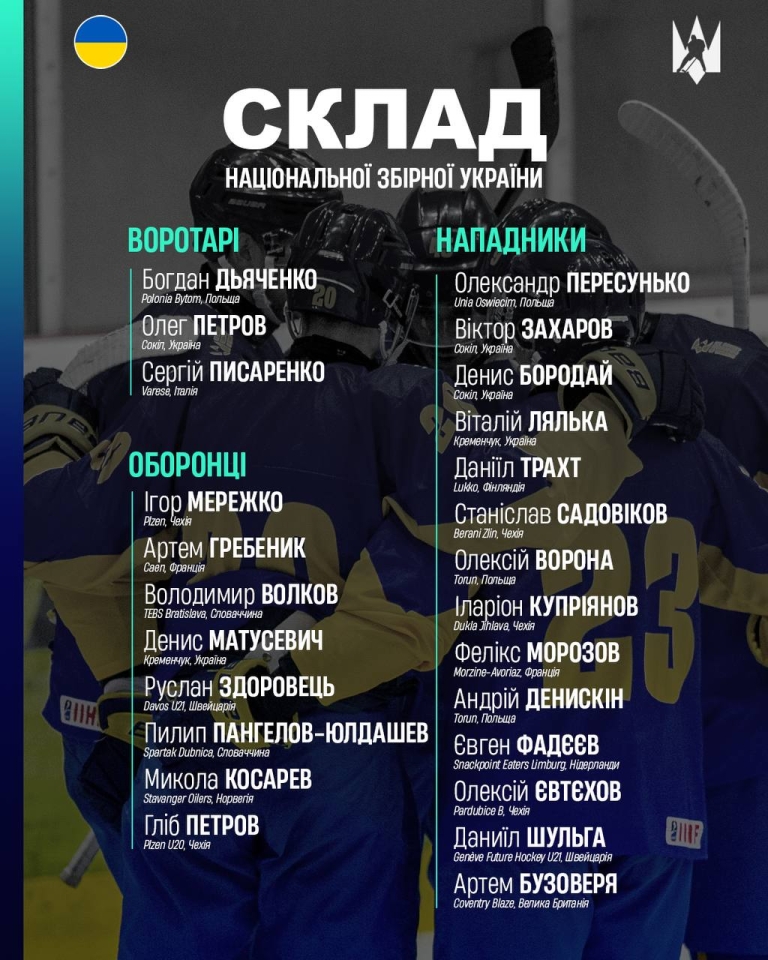 Україна на Кубку націй з хокею - суперники і склад команди на етап у лютому 2