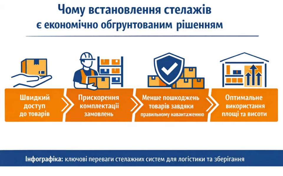 Складські стелажі мають значний вплив на продуктивність логістичних процесів та зберігання товарів. 3