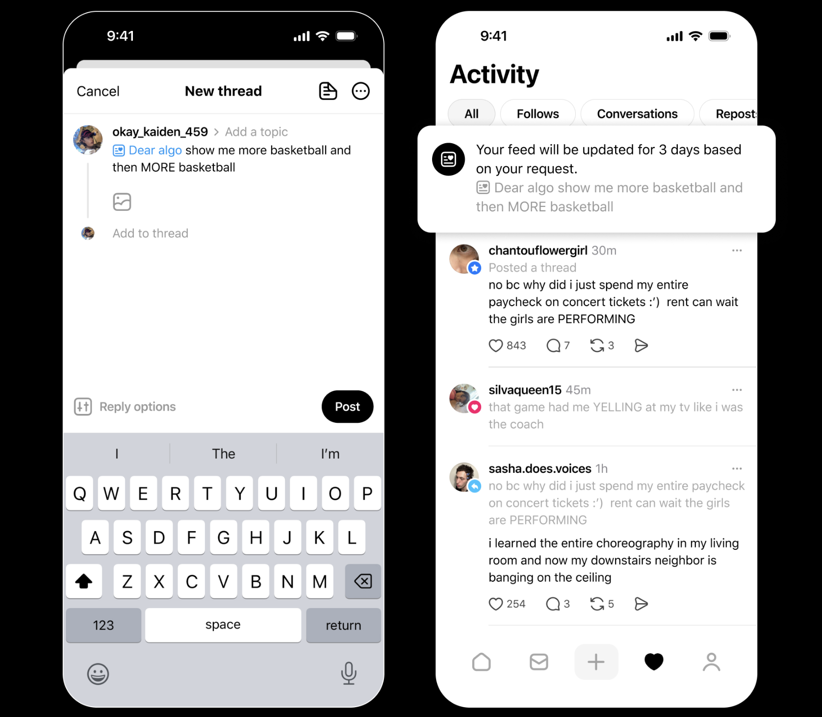 Threads отримав можливість взаємодії з алгоритмом – користувачі тепер можуть безпосередньо налаштовувати свою стрічку. 2