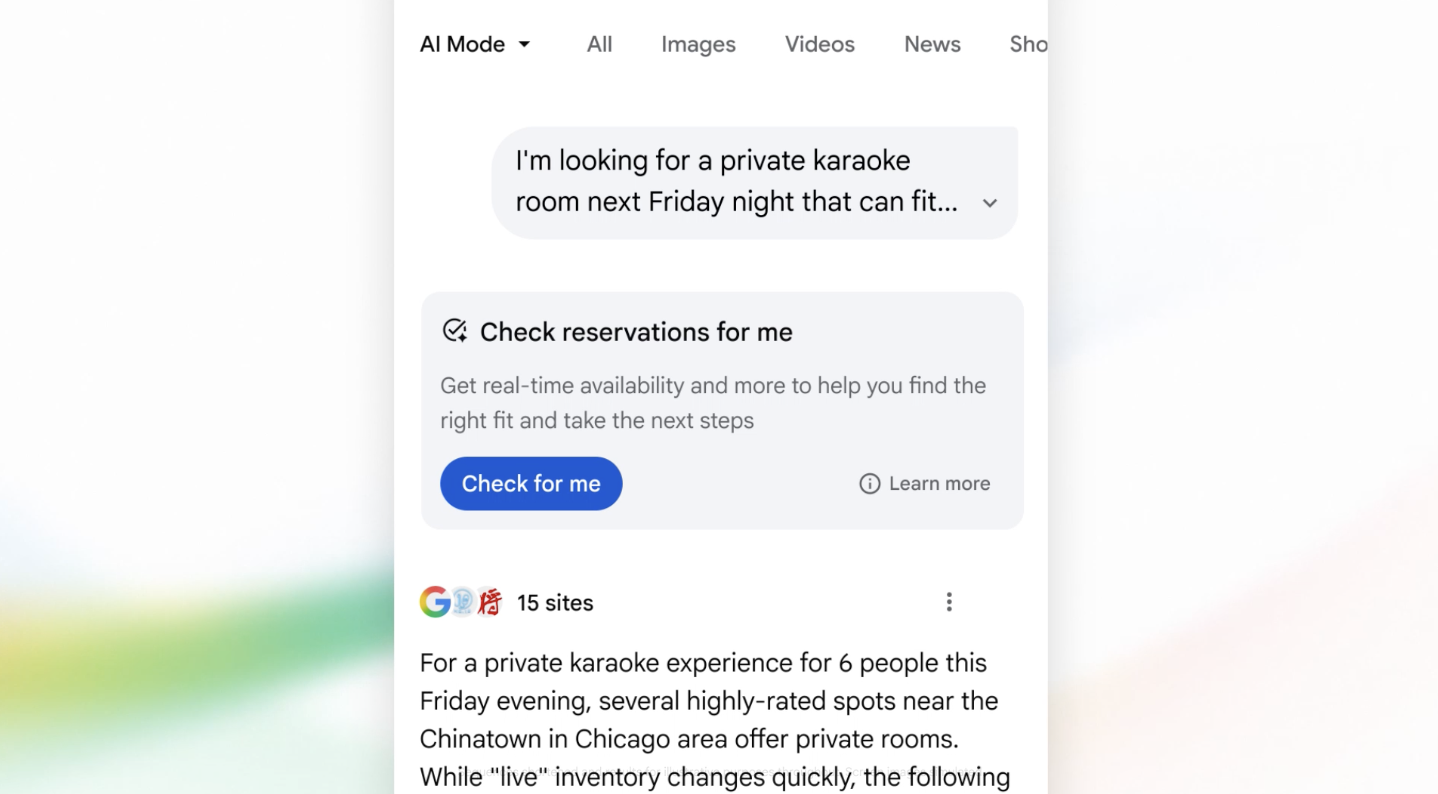 Google оновив свій пошуковий сервіс, інтегрувавши в браузер штучний інтелект для здійснення покупок та бронювань. 5