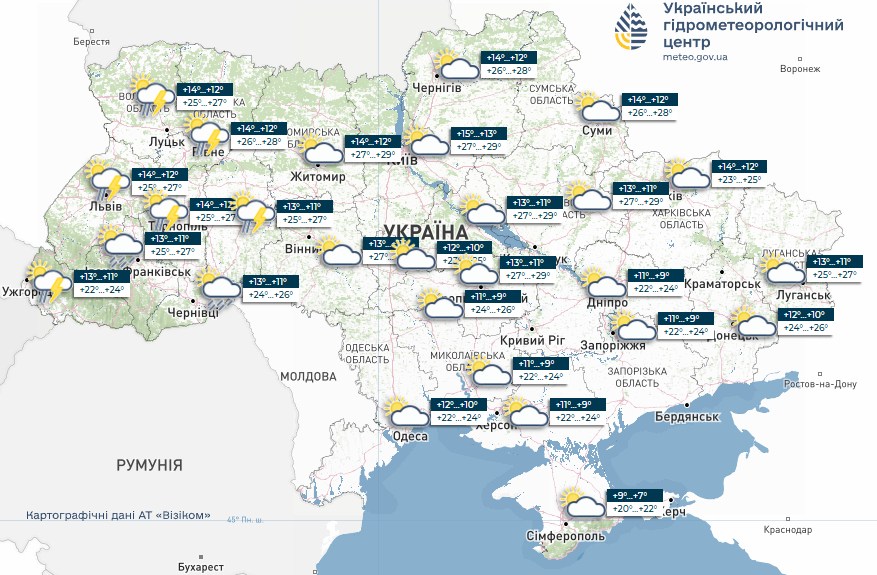 Погода в Україні 7 травня буде аномально теплою, температура підніметься до +29 градусів. 2