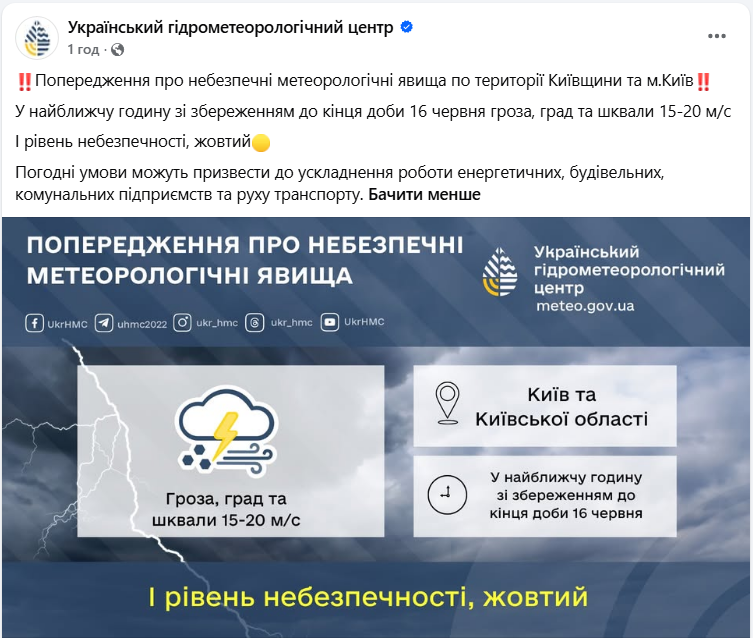 Погода в Україні та Києві 16 червня є небезпечною - де очікувати грози, град та шквальні вітри, карта. 3